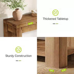 43.3-Inch Solid Wood Console Table, Farmhouse 2-Tier Entryway Table, Narrow Sofa Table Behind Couch for Living Room, Hallway, Foyer