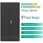 Double Door Lockable Metal Storage Cabinet for Home Office Garage
