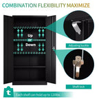 Double Door Lockable Metal Storage Cabinet for Home Office Garage