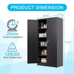 Double Door Lockable Metal Storage Cabinet for Home Office Garage