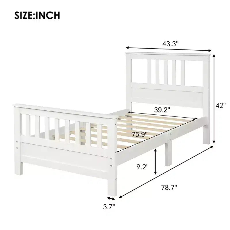 Twin/Full Size Platform Bed with Headboard and Footboard
