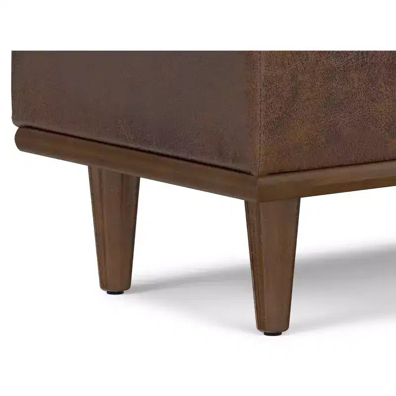 26 inch Wide Transitional Contemporary Rectangle Storage Ottoman