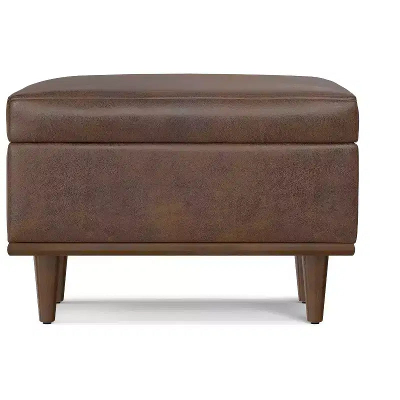 26 inch Wide Transitional Contemporary Rectangle Storage Ottoman
