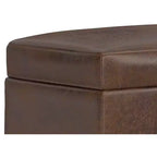 26 inch Wide Transitional Contemporary Rectangle Storage Ottoman