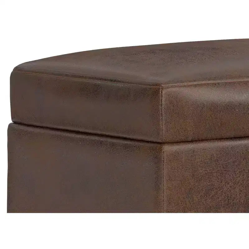 26 inch Wide Transitional Contemporary Rectangle Storage Ottoman