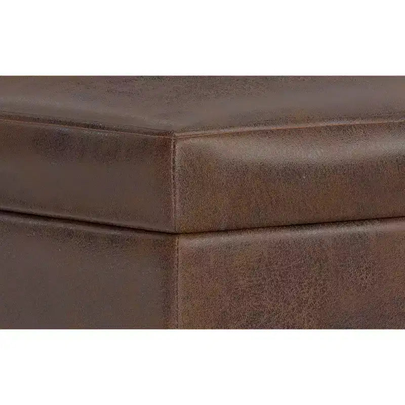 26 inch Wide Transitional Contemporary Rectangle Storage Ottoman