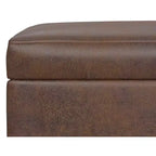 26 inch Wide Transitional Contemporary Rectangle Storage Ottoman