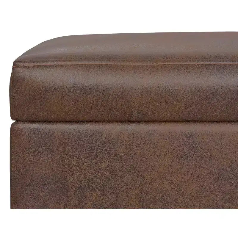 26 inch Wide Transitional Contemporary Rectangle Storage Ottoman