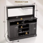 47" Farmhouse Buffet Cabinet with Coffee Bar Sideboard & Sliding Barn Door