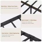 Metal Platform Bed Frame with Headboard & Under-Bed Storage