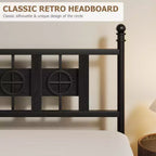Metal Platform Bed Frame with Headboard & Under-Bed Storage