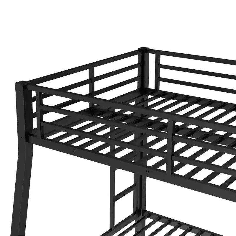 Metal Bunk Bed, Twin XL/Full XL Over Queen, Heavy-Duty Steel Frame, Space-Saving, No Box Spring Needed, Black