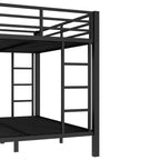 Metal Bunk Bed, Twin XL/Full XL Over Queen, Heavy-Duty Steel Frame, Space-Saving, No Box Spring Needed, Black