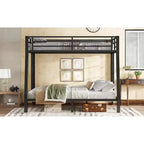 Metal Bunk Bed, Twin XL/Full XL Over Queen, Heavy-Duty Steel Frame, Space-Saving, No Box Spring Needed, Black