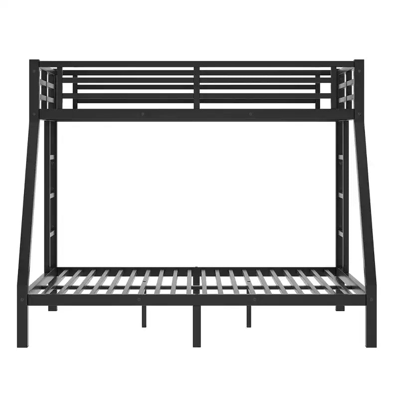 Metal Bunk Bed, Twin XL/Full XL Over Queen, Heavy-Duty Steel Frame, Space-Saving, No Box Spring Needed, Black