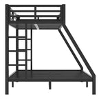 Metal Bunk Bed, Twin XL/Full XL Over Queen, Heavy-Duty Steel Frame, Space-Saving, No Box Spring Needed, Black