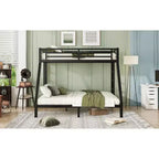 Metal Bunk Bed, Twin XL/Full XL Over Queen, Heavy-Duty Steel Frame, Space-Saving, No Box Spring Needed, Black