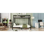 Metal Bunk Bed, Twin XL/Full XL Over Queen, Heavy-Duty Steel Frame, Space-Saving, No Box Spring Needed, Black