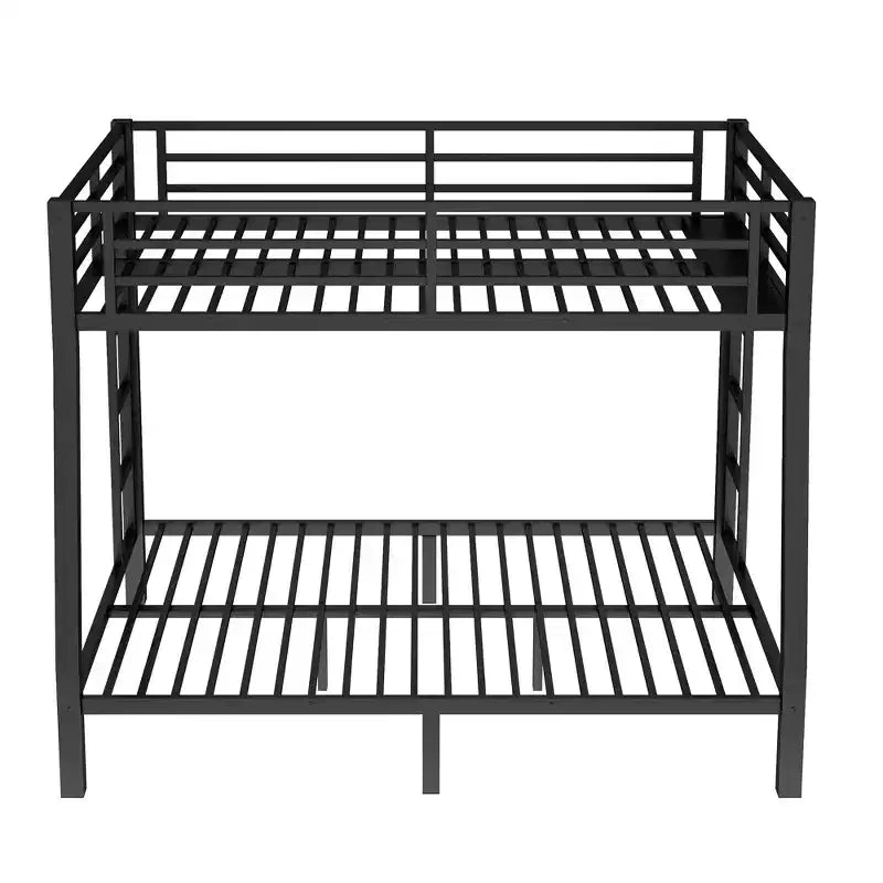 Metal Bunk Bed, Twin XL/Full XL Over Queen, Heavy-Duty Steel Frame, Space-Saving, No Box Spring Needed, Black
