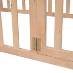 Twin Size Wooden Floor Bed Frame with Fence and Door