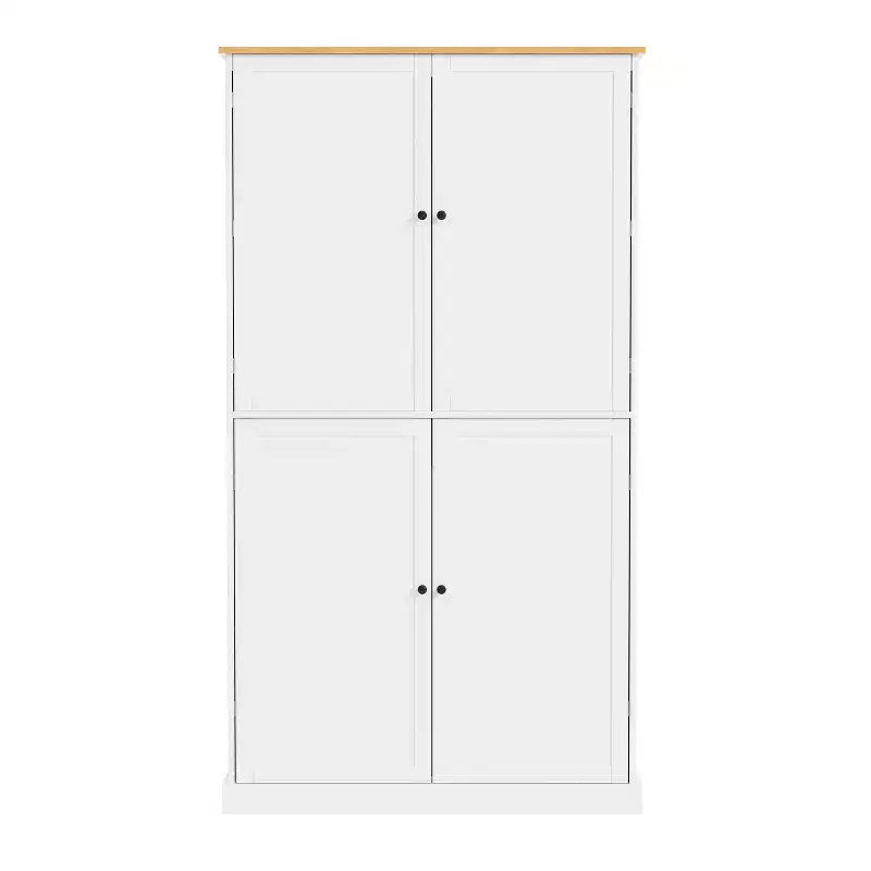 Freestanding Kitchen Pantry Storage Cabinet with 2 Drawers and 8 Door Shelves