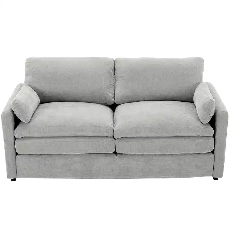 68.1" Cozy Upholstered Loveseat Sofa – Double Cushion Couch for Living Room, Light Gray