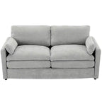 68.1" Cozy Upholstered Loveseat Sofa – Double Cushion Couch for Living Room, Light Gray