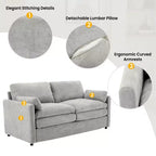 68.1" Cozy Upholstered Loveseat Sofa – Double Cushion Couch for Living Room, Light Gray