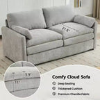 68.1" Cozy Upholstered Loveseat Sofa – Double Cushion Couch for Living Room, Light Gray