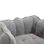 Bean Bag Chair with High-Resilient Foam, Square Lazy Sofa with Footstool for Adults
