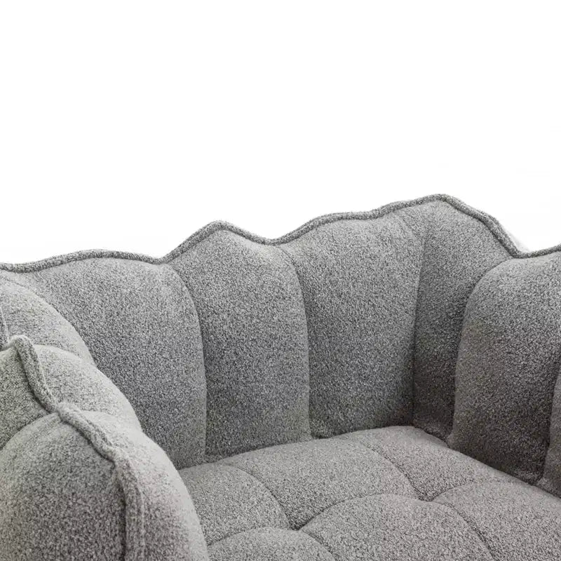 Bean Bag Chair with High-Resilient Foam, Square Lazy Sofa with Footstool for Adults