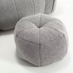 Bean Bag Chair with High-Resilient Foam, Square Lazy Sofa with Footstool for Adults