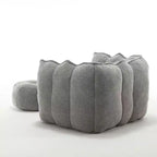 Bean Bag Chair with High-Resilient Foam, Square Lazy Sofa with Footstool for Adults