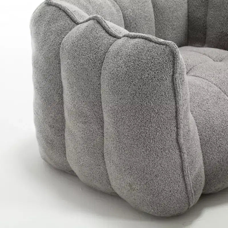 Bean Bag Chair with High-Resilient Foam, Square Lazy Sofa with Footstool for Adults