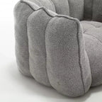 Bean Bag Chair with High-Resilient Foam, Square Lazy Sofa with Footstool for Adults