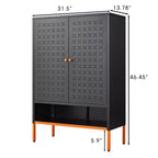 Magnetic Adjustable Shelf Shoe Cabinet, 3-Position Height for 17-32cm Footwear