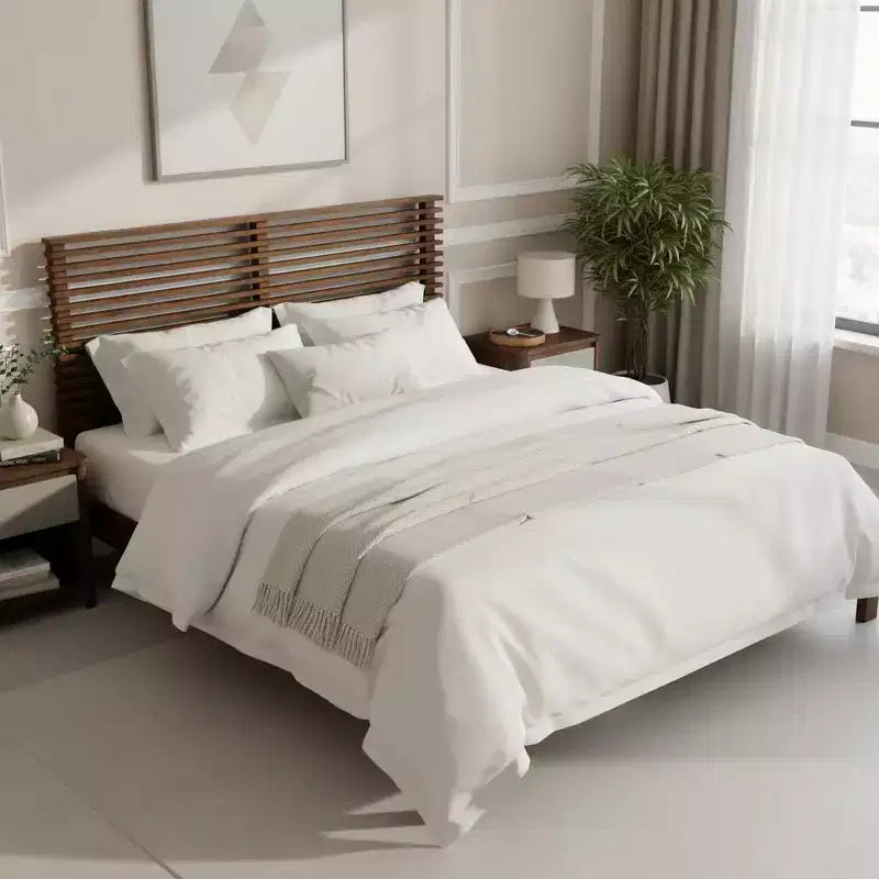 Queen/King Size Minimalist Platform Bed Frame with Headboard