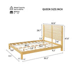 Queen/King Size Minimalist Platform Bed Frame with Headboard