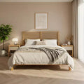 Queen/King Size Minimalist Platform Bed Frame with Headboard - ModernLuxe