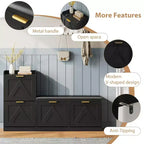 Shoe Storage Cabinet with Bench, 4 Flip-Drawer Entryway Organizer with Adjustable Cushioned Seat and Removable Shelves