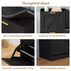 Shoe Storage Cabinet with Bench, 4 Flip-Drawer Entryway Organizer with Adjustable Cushioned Seat and Removable Shelves