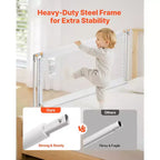 Toddler Bed Rail, Kids Beds Guard Rail with Reinforced Iron Pipe and Oxford Cloth, Adjustable Height Bed Side Railing, 1 Piece, Gray