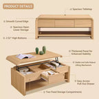 Lift Top Coffee Table with Storage, 47" Modern Coffee Table with Hidden Compartment