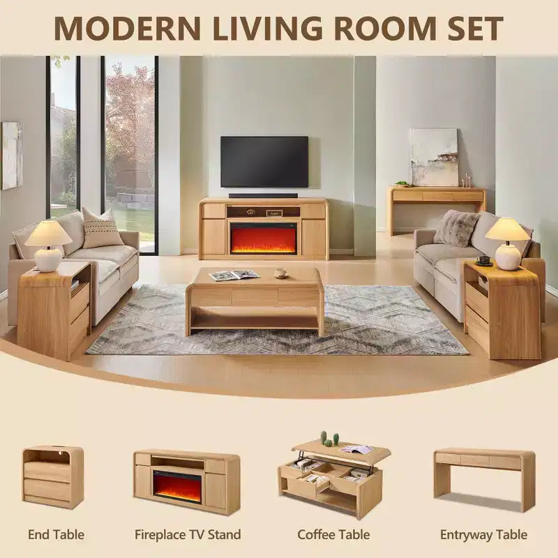 Lift Top Coffee Table with Storage, 47" Modern Coffee Table with Hidden Compartment