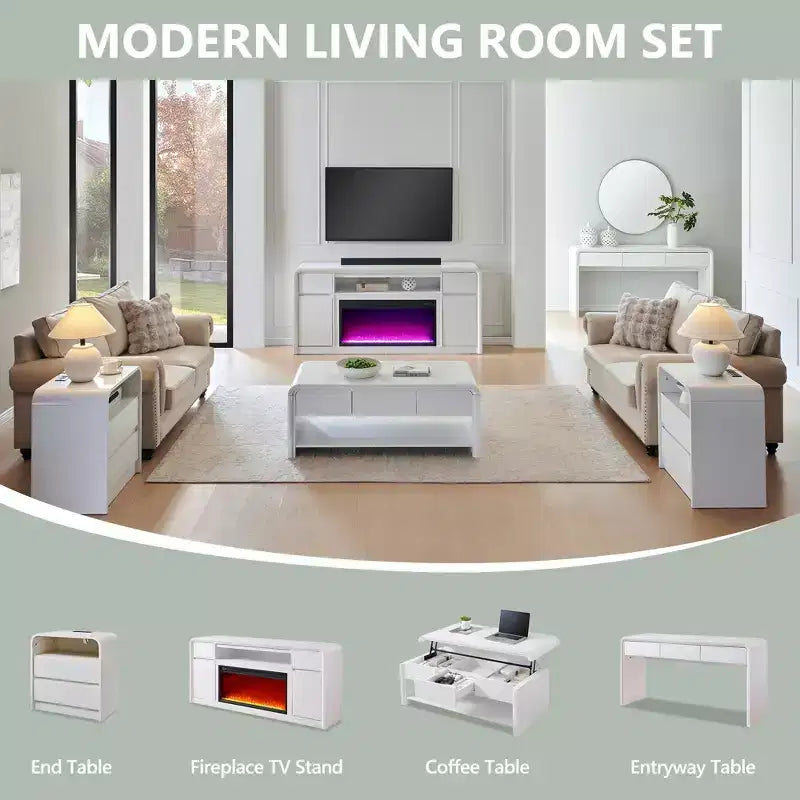 Lift Top Coffee Table with Storage, 47" Modern Coffee Table with Hidden Compartment