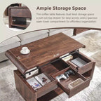 Lift Top Coffee Table with Storage, 47" Modern Coffee Table with Hidden Compartment