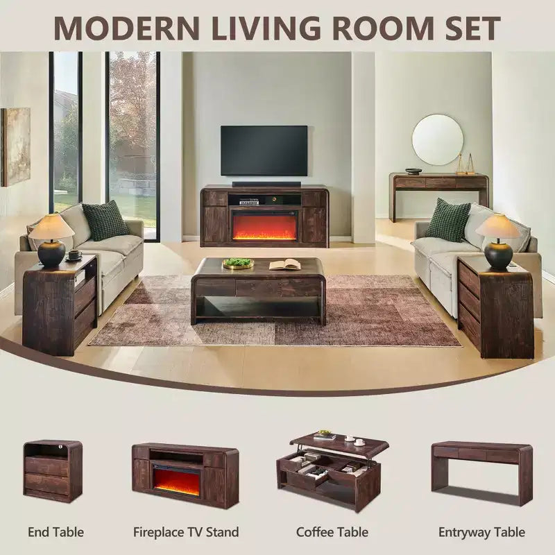 Lift Top Coffee Table with Storage, 47" Modern Coffee Table with Hidden Compartment