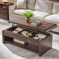 Lift Top Coffee Table with Storage, 47 Modern Coffee Table with Hidden Compartment, Wood Rectangle Center Table for Living Room, Home Office