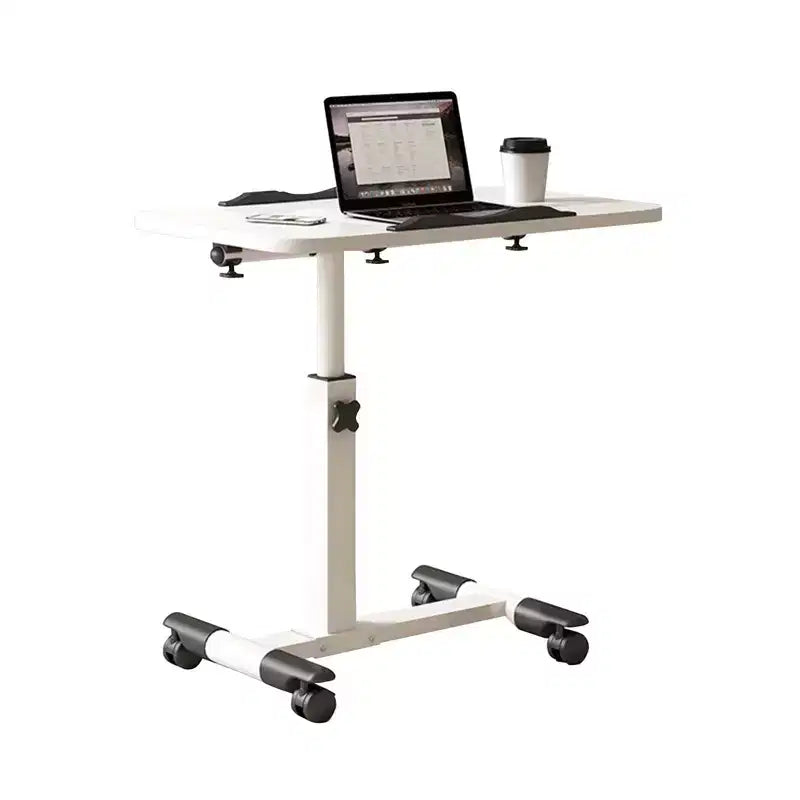 Overbed Table with Wheels Adjustable Height, Foldable Side Table, Standing Desk Potable Laptop Desk Computer Workstations for Home Office, Balck