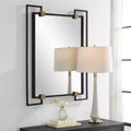 Black 32 1/2 x 42 Rectangular Wall Mirror